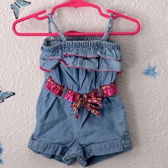 Cute Sequined Belted Romper Baby Route 66 - Picture 13 of 13